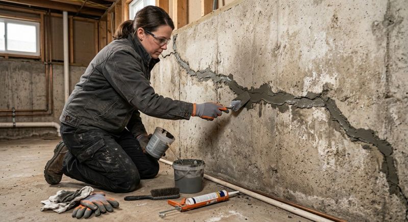 Cracked Basement Floor Repair in Fayetteville, TN
